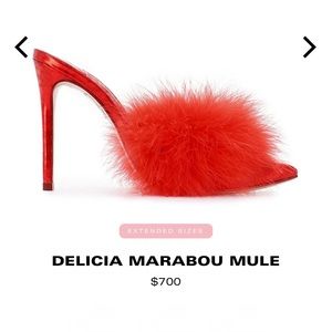 Sophia Webster Delicia Marabou Mule - Ruby